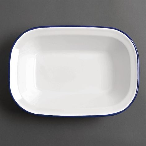 Plats de service rectangulaires acier émaillé 280x190mm (lot de 6) - Ref GM510 - Olympia (1/5)