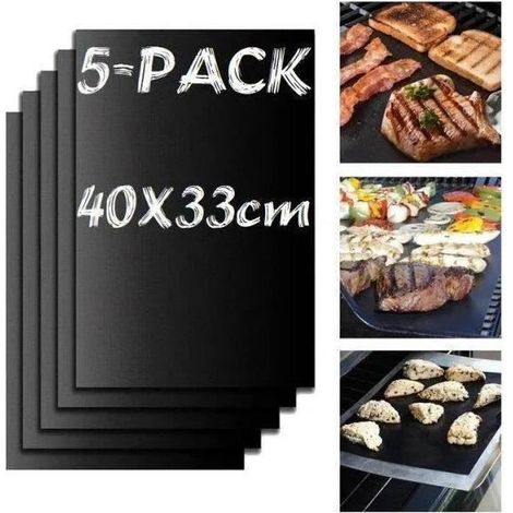 Lot de 5 tapis de four et tapis de cuisson - Antiadhésif 40 x 33 cm