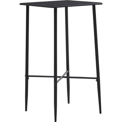 Table de bar carrée bois et pieds métal noir Anivu 60 cm (1/4)