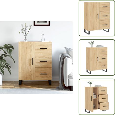 Credenza con scomparti - vidaXL Credenza Rovere Sonoma 69,5x34x90 cm in Legno Multistrato - Credenza con piano espositivo