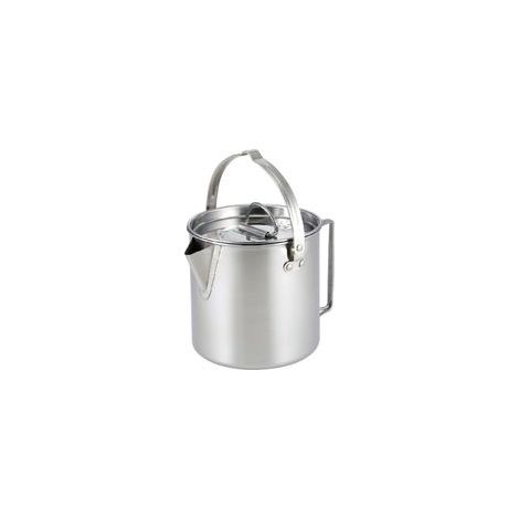 Bouilloire pliante portative extérieure, bouilloire de pique-nique en acier inoxydable, 1,2 L,Argent