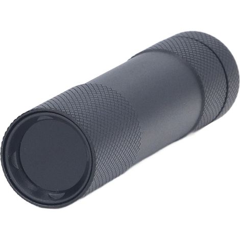 Lampe torche UV 365nm noire, lampe de poche portable, lumière violette pour détection de teigne animale (sans piles, modèle miroir noir, lampe nue) (1/5)