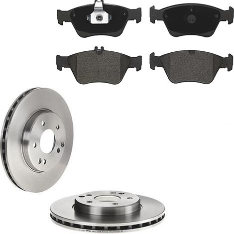 KIT FRENI ANTERIORI compatibile con MERCEDES-BENZ CLASSE E (W210) - DISCHI + PASTIGLIE OEM: P 50 023 / 16448 /SOSTITUZIONE DIRETTA/BASSA POLVERE/SILENZIOSO