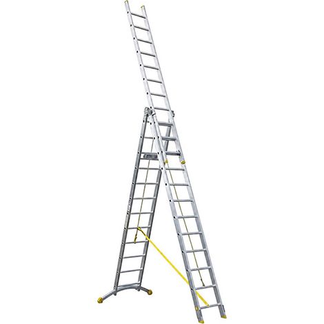 Scala in alluminio componibile ultra stabile - tre tronchi - 14 pioli - TRC314-R (1/5)