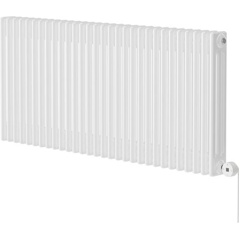 Wholesale Domestic Colosseum White 600mm x 1355mm Horizontal Digital Thermostatic Electric Triple Column Radiator (1/5)