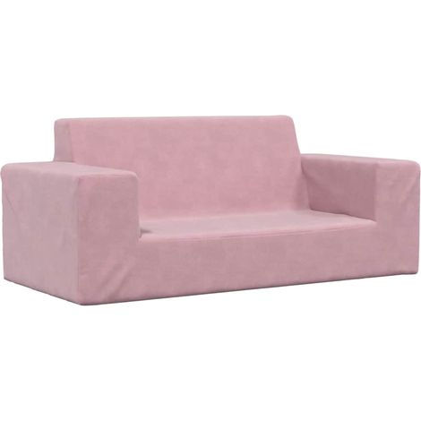 Kindersofa 2-Sitzer Rosa Weich Plüsch