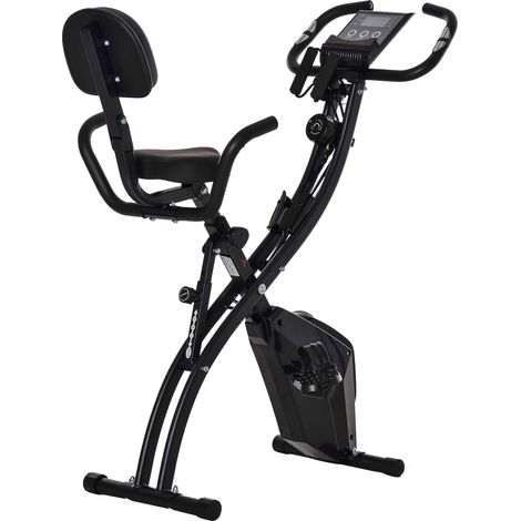 Vélo d'exercice pliable 2-en-1 avec résistance magnétique réglable et paire de sangles de traction (1/5)