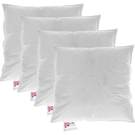 HOMESCAPES Coussin de garnissage Duvet et Plumes d'Oie, 60 x 60 cm, Lot de 4