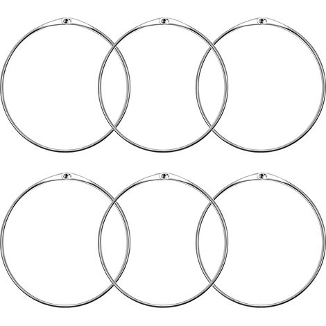 6PCS Anneaux Rideau Douche en Métal avec Fermeture Rapide, Crochet Rideau Douche et Anneaux pour Rideaux, Polyvalents pour Clés, Accessoires, Bricolage et Organisation Domestique (1/5)