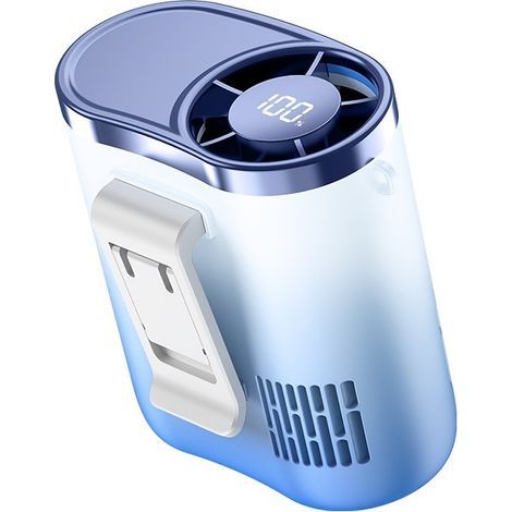Silent and portable high-speed miniature clip-on fan, suitable for outdoor use, sports, etc. Blue. (1/5)