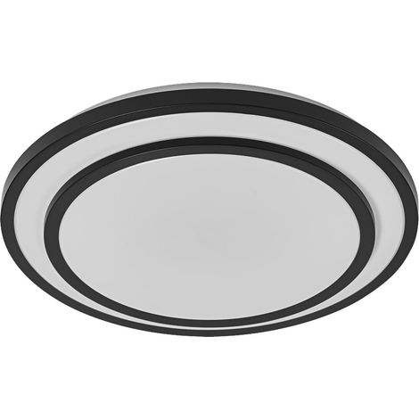 LEDVANCE ORBIS BERLIN LED-Deckenleuchte 490mm, schwarz, 36W, 4150lm, warmweiße Lichtfarbe, sehr homogene Lichtverteilung, lange Lebensdauer, fest verbautes LED-Modul, rund, IP20 Schutzklasse, 3000K (1/3)