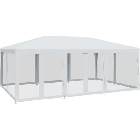 Carpa para fiestas con 10 paredes de malla HDPE blanco 6x4 m vidaXL