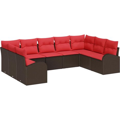Maison Exclusive - Sofa Set mit Kissen Braun Poly Rattan