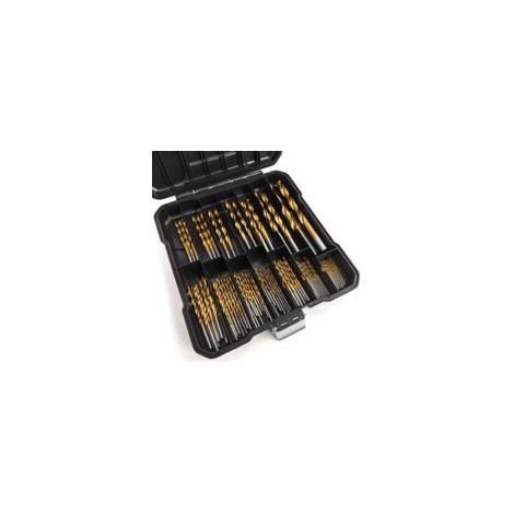 99 Pièces Coffret Foret Bois Hélicoïdaux, Foret Metal Revêtus de Titane, Ø1.5-10mm Foret Perceuse set, Forage pour Bois et Plastique (99) - Crezuo