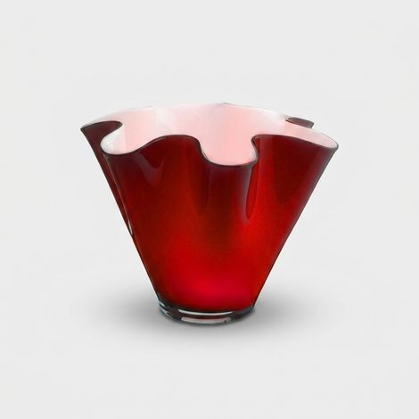Vaso luce in vetro di design Made in Italy Wave - Rosso (1/3)
