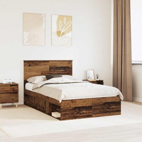 Cadre de lit-Structure de lit Bois ancien 120 x 190 cm Bois de pin massif 207212 (1/5)