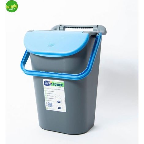 Pattumiera Belli E Forti Tower Bin 40 lt Blu Con Maniglione