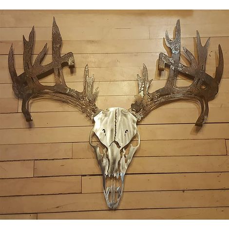 Tête De Cerf En Métal - Décoration Murale 3D - Pour Intérieur Et Extérieur - 35 X 30 Cm - 1 Pièce (1/5)