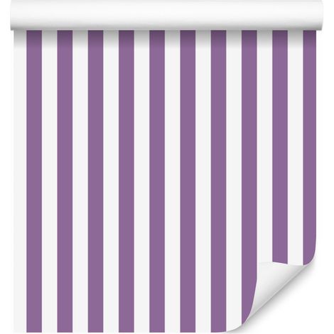 Lila-weiß gestreifte Tapete für Wohn- und Schlafzimmer, 50 x 1000 cm (1/5)