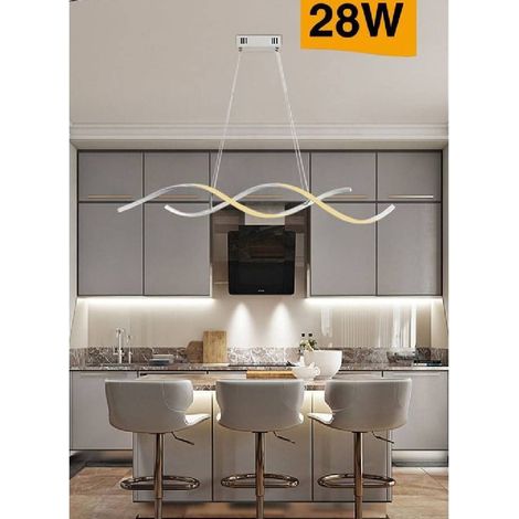 TRADE SHOP - Lampadario Soffitto Led Onde Intrecciate Moderno 28w Luce 3000k 6500k 4000k B56b - -Bianco Caldo -
