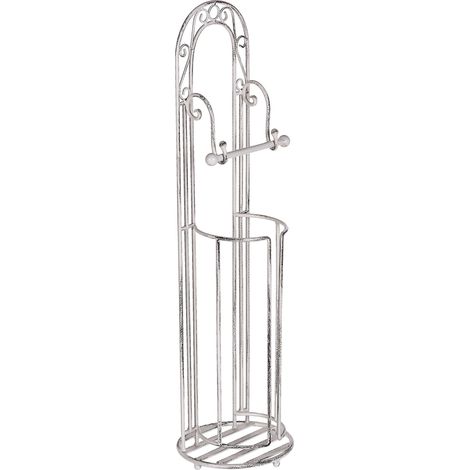 Portarrollos de metal blanco 75 cm envejecido accesorio de baño vintage Temuco (1/5)