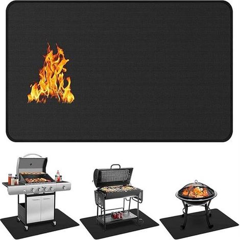 Tapis protection barbecue 152x101 cm pour sol terrasse extérieur anti graisse chaleur imperméable durable (1/5)