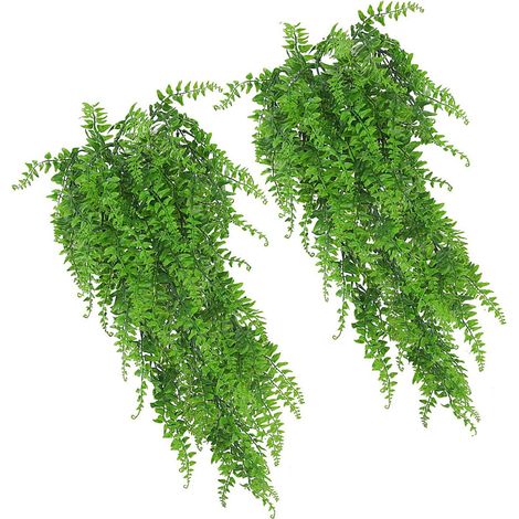 Plantes Suspensives Artificielles - Lot de 10 Fougères Persanes Plastique Décoratives 75cm pour Mur Intérieur/Extérieur (1/5)