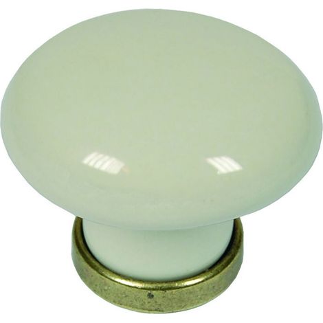 Pomoli tondi in porcellana avorio Ø31x26 mm - mod.p04.01 - 5 pz - METAL STYLE