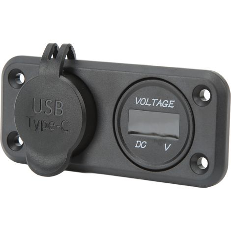 Chargeur Voiture Double Port avec Voltmètre Rétroéclairage Bleu QC 3.0 PD 18W DC10-30V pour Camion Camping-car Bus Bateau (1/5)