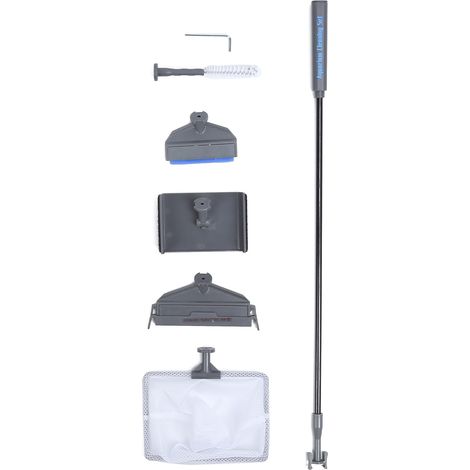 Nettoyeur Aquarium 5 en 1 PVC et Silicone - Scraper et Brosse Multifonction pour Réservoir de Poissons - Modèle Fixed avec 5 Accessoires
