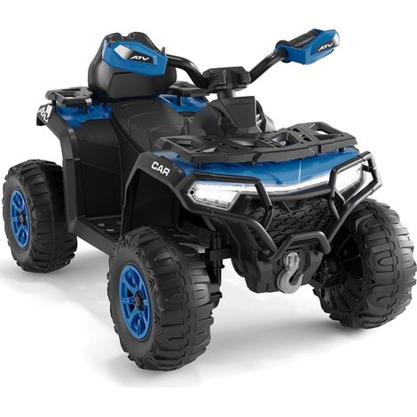 Quad Électrique 12V pour Enfants Tout-Terrain avec Télécommande, Bluetooth, LED, Suspensions, 3-8 Ans (1/4)