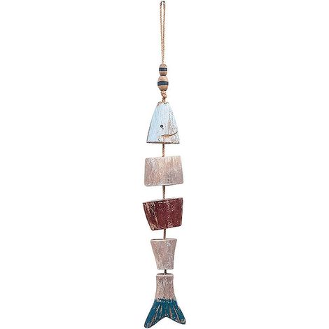 Décoration murale en bois représentant un poisson, idéale pour une ambiance plage (petit format, 55 cm). (1/2)