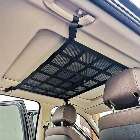 CCYKXA Filet de rangement pour plafond de voiture, 70 x 50 cm, double couche, filet de rangement pour camion, SUV et camionnette, camping, voyages, van