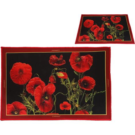 Carmani, tappeto da comodino 60x40cm - fiori-papaveri (1/2)