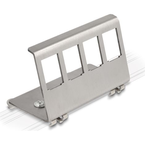 Delock Soporte metÃ¡lico Keystone de 4 puertos para riel DIN