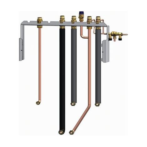 De Dietrich – Kit de raccordement hydraulique droit pour chaudière – Tuyau gaz flexible – Filetage plomberie – Largeur 684mm – Pression maximale 6 bars