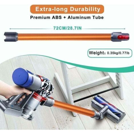 Tube Extension Rechange pour Dyson v11 V15 V10 V8 V7 Aspirateur, Tube Rallonge Accessoire est 72CM, Orange Baguette Extensible (1/3)