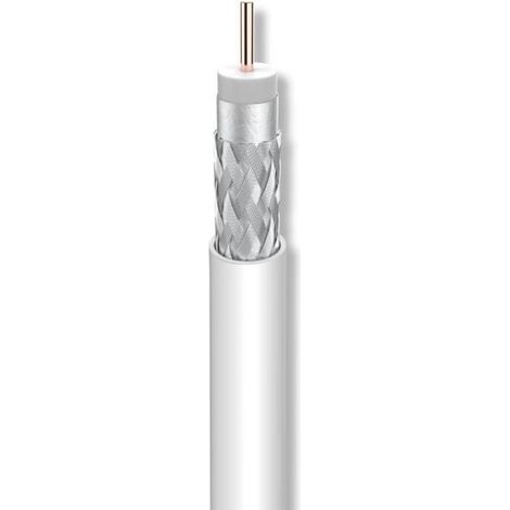 Câble coaxial RG-6 - CXT-1 - Conducteur en acier cuivré - Double blindage - Couverture maille 77%
