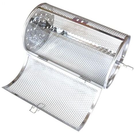 Panier de barbecue en acier inoxydable 18 x 12 cm – Conception rotative 360° pour cuisson uniforme – Idéal pour légumes et viandes (1/5)