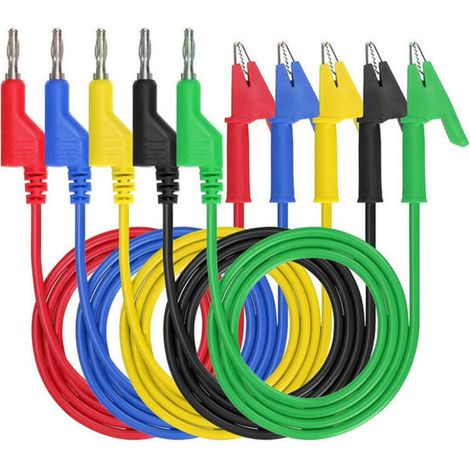 15 A 4 mm Krokodilklemme, Bananenstecker, doppelseitige Messleitung, Multimeter, Spannungsklemme, Krokodilklemme, DIY, 1 Stück (zufällige Farbe) (1/4)