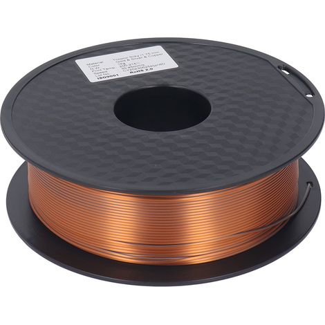 Filament PLA 1.75mm Or Argent Cuivre Trio Soie, Consommable d'Impression 3D pour Imprimante, Bobine Métallique Multicolore (1/5)