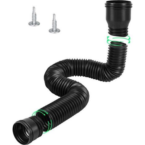 Flexible Dachrinnenverlängerung, Dachrinnenverlängerungsset, Rundverlängerungsset für 80/100-mm-Fallrohre, Fallrohrverlängerung von 47 bis 150 cm (1/5)