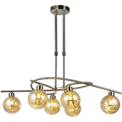 FABRILAMP Lampada modello VARANASI in pelle di 6 luci (1/3)