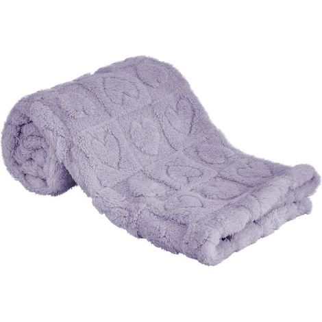 Manta de bebé de forro polar con estampado de corazones，Manta mullida para cuna y cochecito de 76 x 102 cm (rosa claro) (1/5)