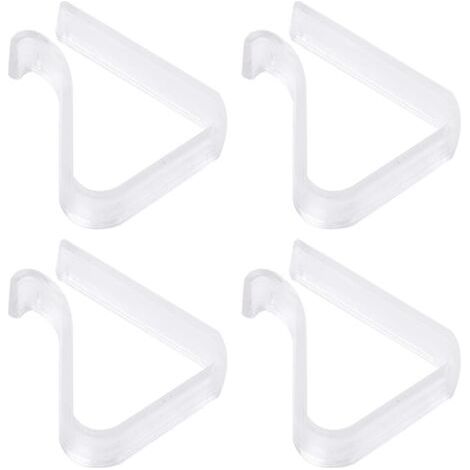 Lot de 4 pinces à nappe, pinces à nappe, pinces à nappe, accessoires pour nappe d'extérieur, cintres pour nappe d'extérieur, crochets pour nappe d'extérieur, pinces à nappe transparentes d'extérieur (1/3)