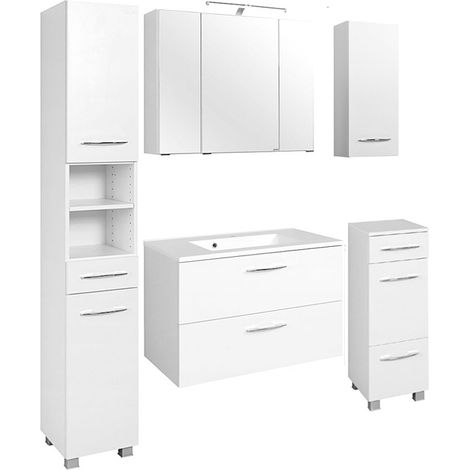 Badmöbel Set BERGAMO-03, weiß, 5-teilig, B x H x T ca.: 180 x 200 x 48cm (1/5)
