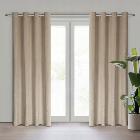 RIDEAU PRÊT À POSER ARIADNA ŒILLETS 140X250 BEIGE 1 pc. (1/5)