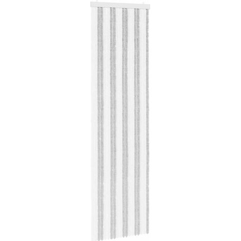 Insect Curtain Chenille Light Grey and White 56 x 200 cm vidaXL
