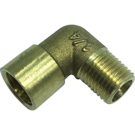 Adaptateur de Raccord de Double Coude Femelle 90° en Laiton Connecteur Huile-eau à Filetage Mâle DN8 (1/4)