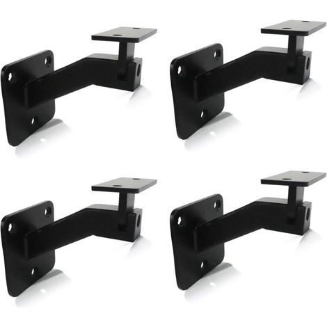 supports de main courante d'escalier réglables en fer, supports carrés avec vis, angle d'inclinaison variable, noirs